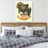 Klassieke Thanksgiving-kalkioen, adelaar, Amerikaa Canvas Afdruk (Insitu (Slaapkamer))