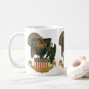 Klassieke Thanksgiving-kalkoen, adelaar, Amerikaan Koffiemok