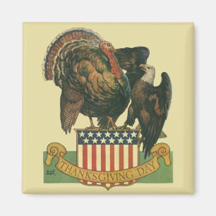 Klassieke Thanksgiving-kalkoen, adelaar, Amerikaan Magneet