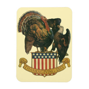 Klassieke Thanksgiving-kalkoen, adelaar, Amerikaan Magneet