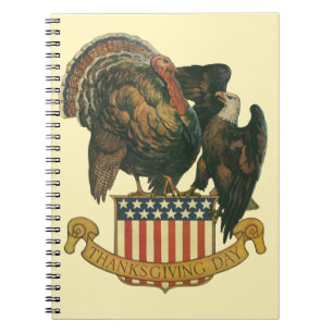 Klassieke Thanksgiving-kalkoen, adelaar, Amerikaan Notitieboek