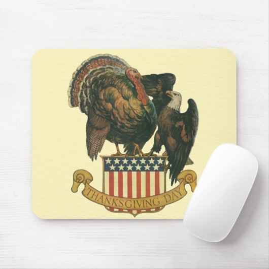 Klassieke Thanksgiving-kalkon, Adelaar, Amerikaans Muismat (Met muis)