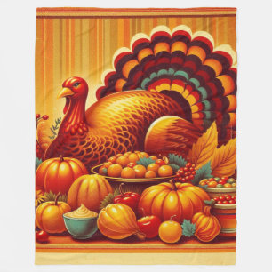 klassieke/ Thanksgiving Turkije Fleece Deken