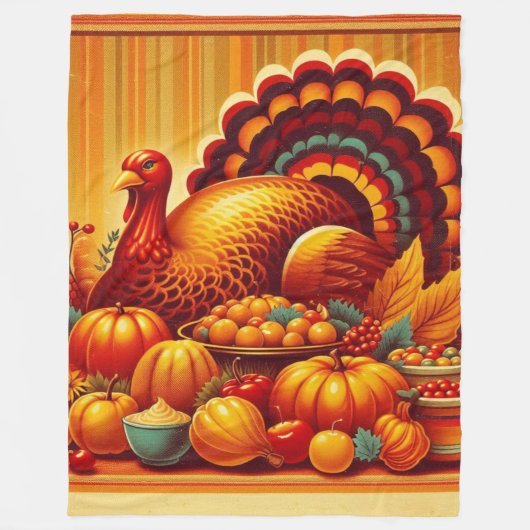 klassieke/ Thanksgiving Turkije Fleece Deken (Voorkant)