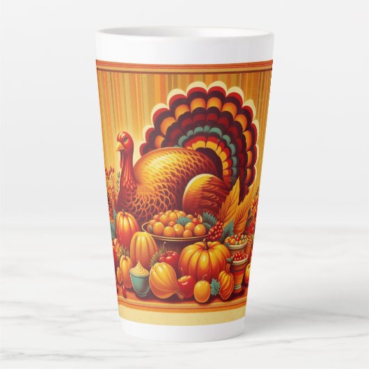 klassieke/ Thanksgiving Turkije Latte Mok (Voorkant)