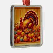 klassieke/ Thanksgiving Turkije Metalen Ornament (Rechts)