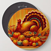 klassieke/ Thanksgiving Turkije Ronde Button 6,0 Cm (Voorkant /achterkant)