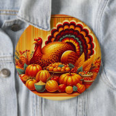klassieke/ Thanksgiving Turkije Ronde Button 6,0 Cm (In situ)