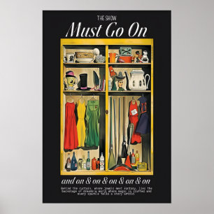 Klassieke Theater Kledingkast Kunstprint Backstage Poster