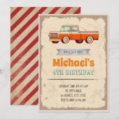 Klassieke themauitnodiging voor autoverjaardag kaart (Voorkant / Achterkant)