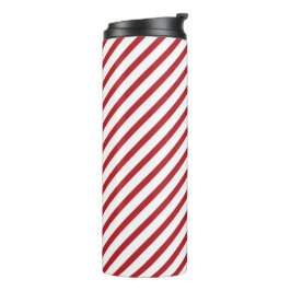 Klassieke thermotumbler met rode witte streep voor thermosbeker