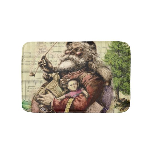 Klassieke Thomas Nast-illustratie van Kerstman Badmat (Voorkant)