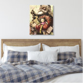 Klassieke Thomas Nast-illustratie van Kerstman Canvas Afdruk (Insitu (Slaapkamer))