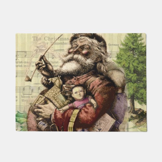 Klassieke Thomas Nast-illustratie van Kerstman  Deurmat (Voorkant)