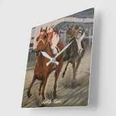 Klassieke Thoroughbred Race Horse Wins Vierkante Klok (Hoek)