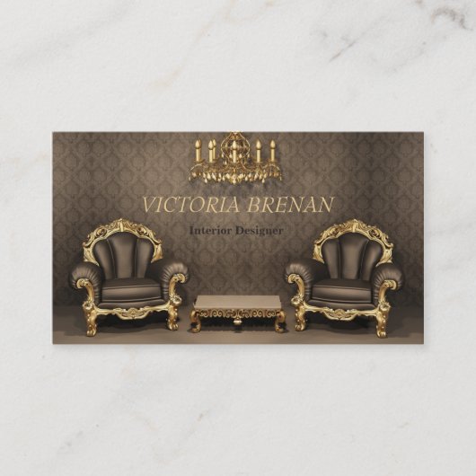 Klassieke thuisbasis voor interieurontwerper voor visitekaartje (Voorkant)