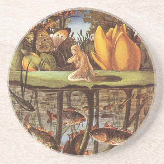 Klassieke Thumbelina-sprookje van Eleanor Vere Boy Zandsteen Onderzetter (Voorkant)