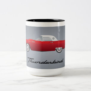 Klassieke Thunderbird-auto Tweekleurige Koffiemok