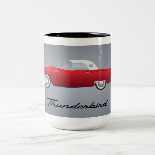 Klassieke Thunderbird-auto Tweekleurige Koffiemok (Center)
