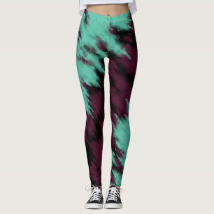 Klassieke Tie Dye Blauwe Donkerroze Abstracte Patr Leggings