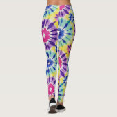 Klassieke Tie Dye Effect Naadloos Patroon Leggings (Achterkant)