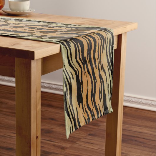 Klassieke Tiger Stripe Print Table Runner Korte Tafelloper (Voorbeeld)