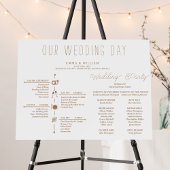 Klassieke tijdlijn bruiloft programma poster