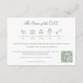 Klassieke Tijdlijn Monogram Crest Wedding Informatiekaartje (Voorkant)