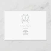 Klassieke Tijdlijn Monogram Crest Wedding Informatiekaartje (Achterkant)