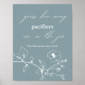Klassieke tijdloze bloemige babyshower raadspel poster (Voorkant)