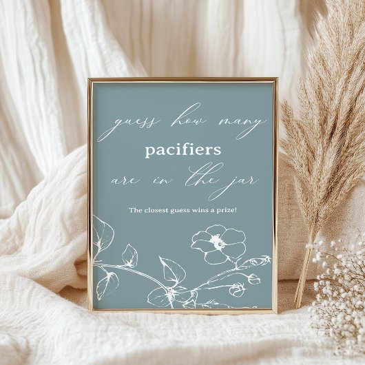 Klassieke tijdloze bloemige babyshower raadspel poster