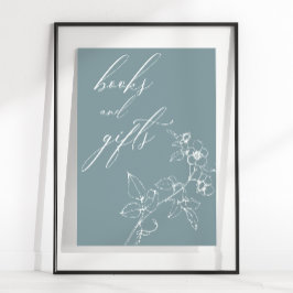 Klassieke tijdloze bloemige babyshowers Boeken Cad Poster