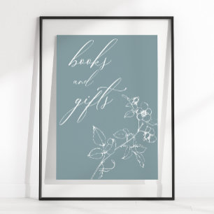 Klassieke tijdloze bloemige babyshowers Boeken Cad Poster