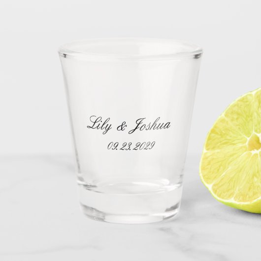 Klassieke tijdloze bruiloft shot glas (Voorkant)