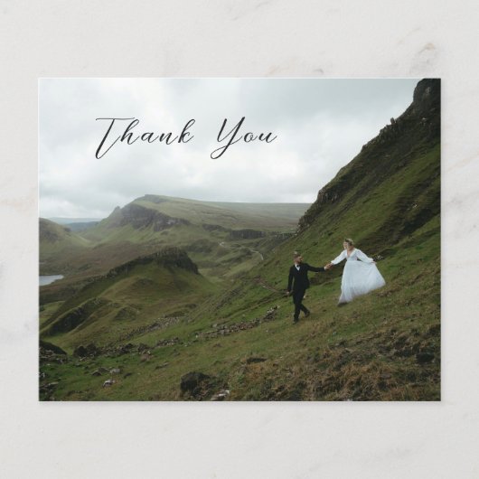 Klassieke Tijdloze Budget Wedding Dank u kaart (Voorkant)