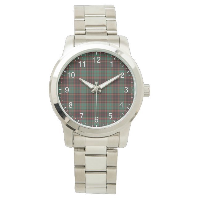 Klassieke tijdloze cannen Buchan Ancient Tartan Ps Horloge (Voorkant)