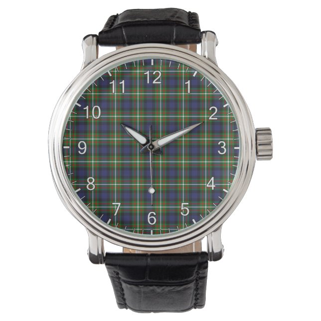 Klassieke tijdloze cannen Ferguson Modern Tartan Horloge (Voorkant)