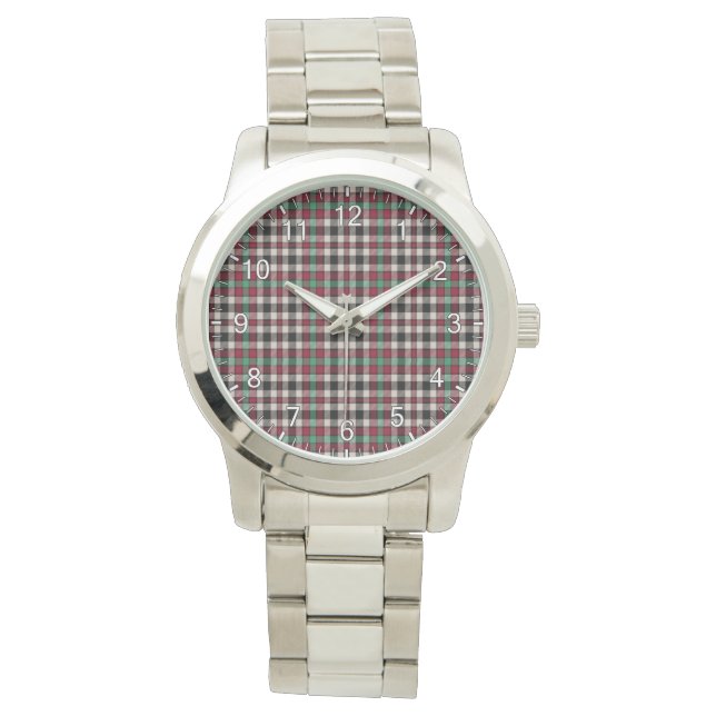 Klassieke tijdloze Clan Borthwick Oude Tartan Horloge (Voorkant)