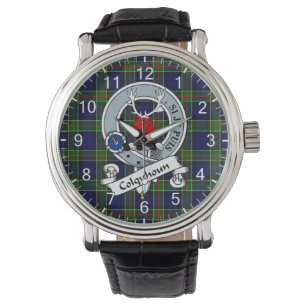 Klassieke Tijdloze Clan Colquhoun Badge Schotse Pl Horloge