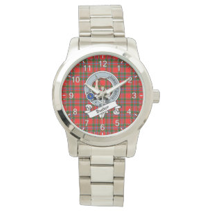 Klassieke tijdloze kanaalbutter Badge Tartan Pset Horloge