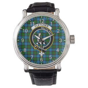 Klassieke tijdloze kraandrager Tartan Badg Horloge