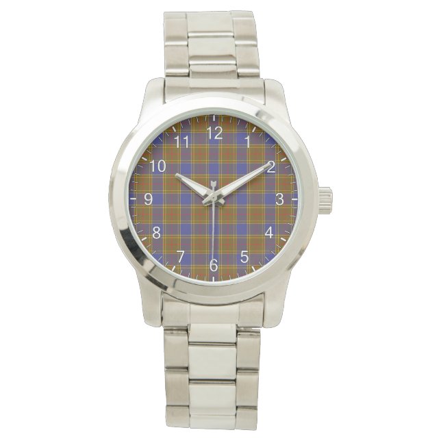 Klassieke tijdloze LAN Balfour Modern Tartan Pset Horloge (Voorkant)