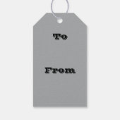 Klassieke tijdloze traditionele zwarte effen kleur cadeaulabel (Achterkant)