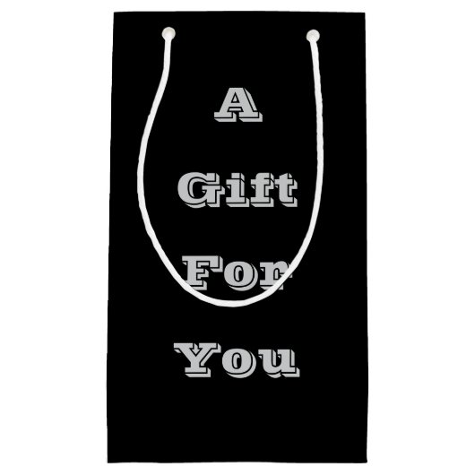 Klassieke tijdloze traditionele zwarte effen kleur klein cadeauzakje (Voorkant)