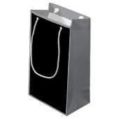 Klassieke tijdloze traditionele zwarte effen kleur klein cadeauzakje (Achterkant Gekanteld)