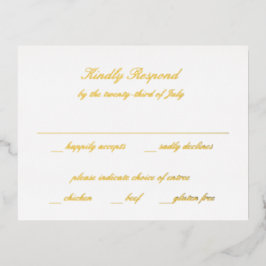 Klassieke Tijdloze Trouw RSVP Folie Uitnodiging Briefkaart