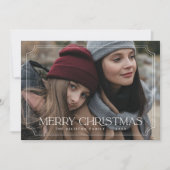 Klassieke tijdloze vrolijke kerstvakantie foto feestdagenkaart (Voorkant)