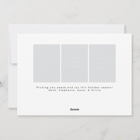 Klassieke tijdloze vrolijke kerstvakantie foto feestdagenkaart (Achterkant)
