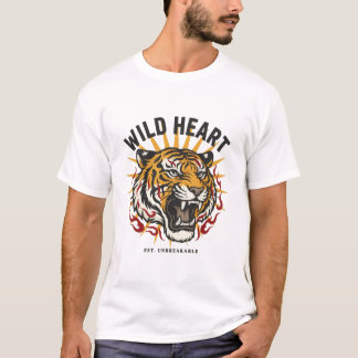 Klassieke Tijger Tattoo Kunst - Wild Hart Onbreekb T-shirt