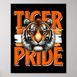 Klassieke Tijger Trots Tijger School Sportteam Ret Poster